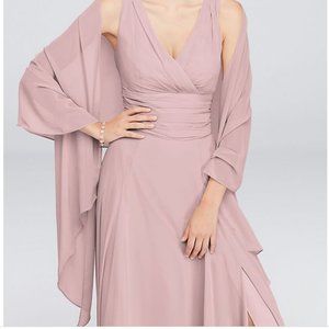 Sheer Chiffon Wrap in Dusty Rose